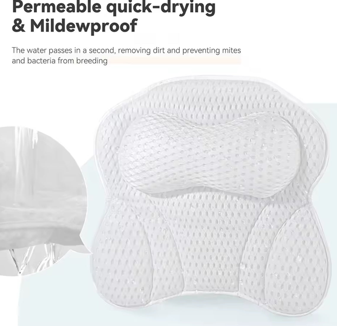 Bathtub Pillow for Neck & Back Support with Strong Suction - Problems Solved