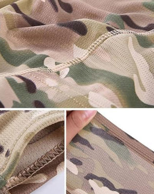 Lightweight camouflage balaclava mask by Problems Solved, breathable full face hood with eye and mouth openings for outdoor activities.