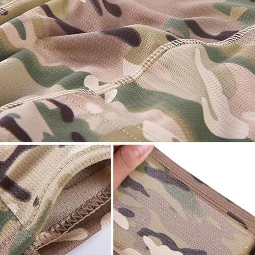 Lightweight camouflage balaclava mask by Problems Solved, breathable full face hood with eye and mouth openings for outdoor activities.