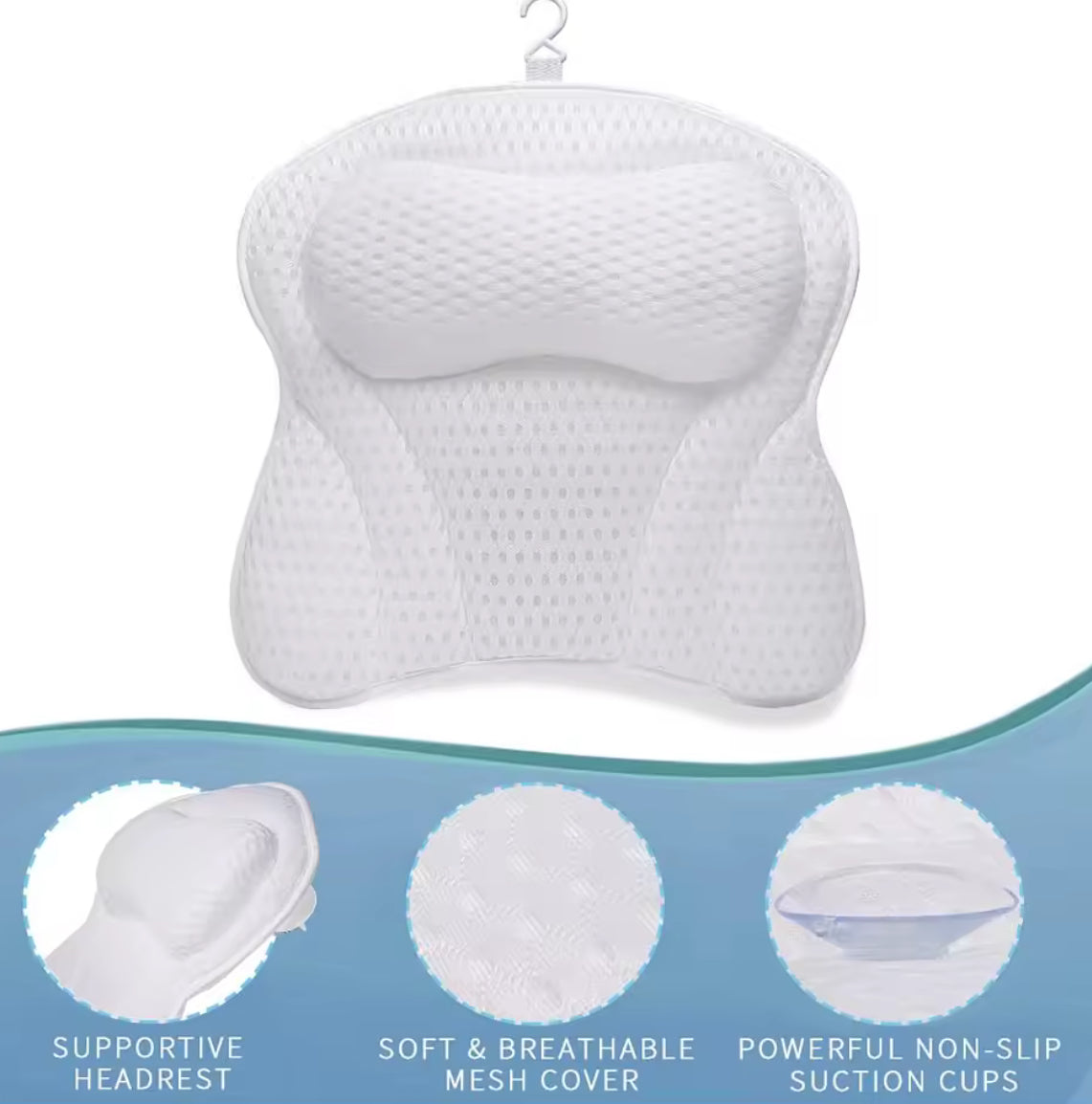 Bathtub Pillow for Neck & Back Support with Strong Suction - Problems Solved