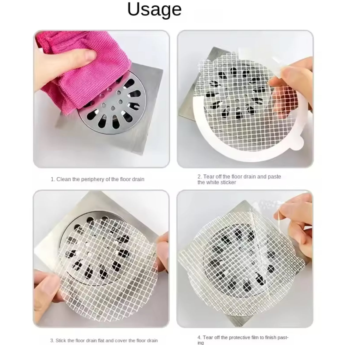 5/50PCS Disposable Floor Drain Sticker Anti-blocking Filter Screen Hair Catcher Drain Stopper - Problems Solved