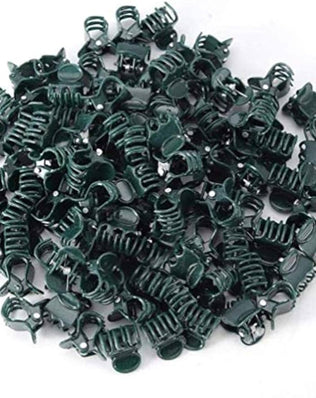 Set of 100 Problems Solved plant support clips for garden, plastic mini stalk and stem clips for flower and plant support.