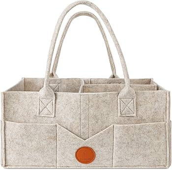 Problems Solved Maliton Nappy Caddy for newborns, portable washable diaper organizer with sturdy handles and multiple compartments.