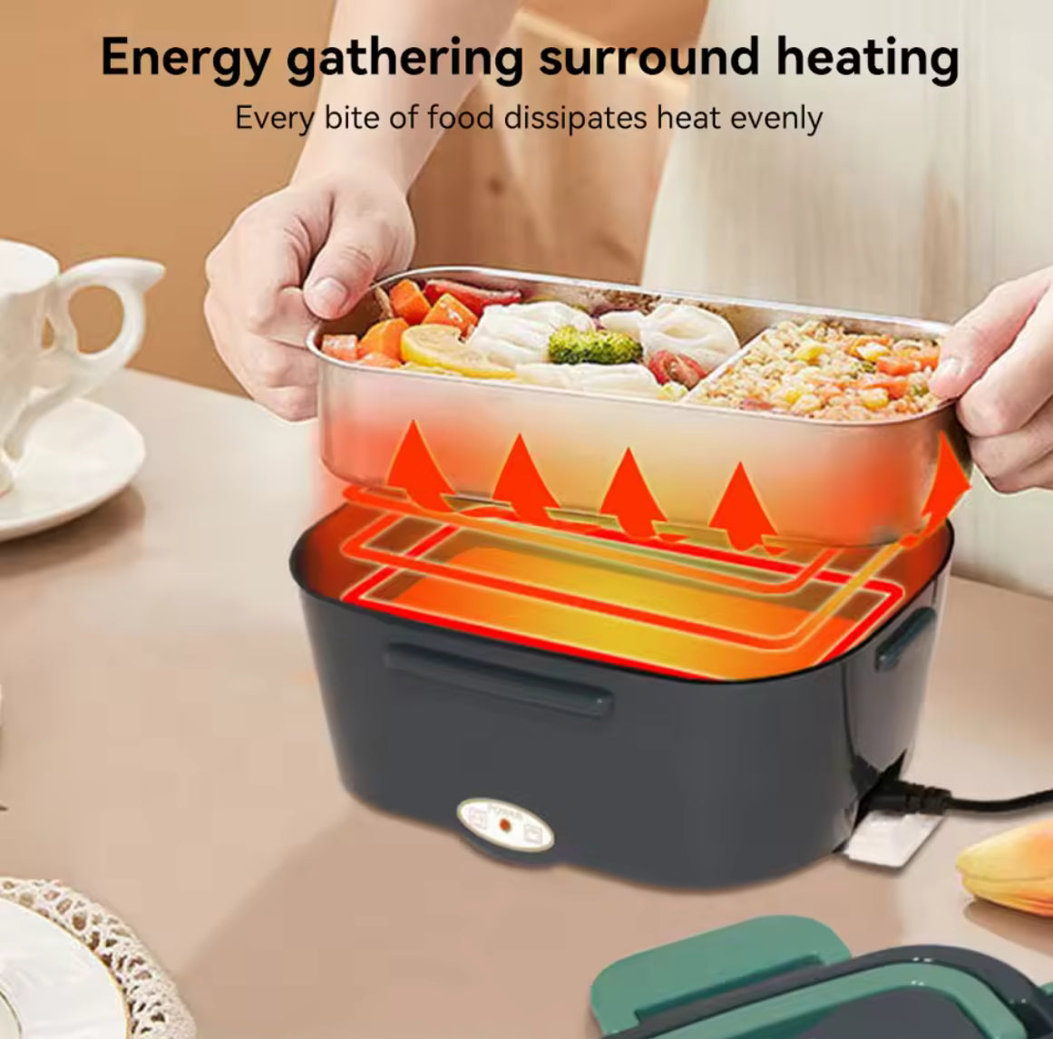 Portable Electric Lunch Box  Stainless Steel Heated Food Container - Problems Solved