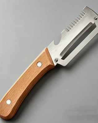 Problems Solved wooden vegetable peeler with ergonomic handle, ideal for peeling fruits and vegetables efficiently and comfortably.