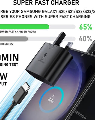 Galaxy S25 Fe/S25 Edge/S25/S25 Plus/S25 Ultra Charger Plug [25W]