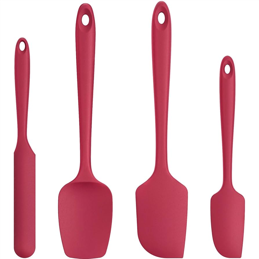 Problems Solved silicone spatula set of 4, heat-resistant up to 315°C, flexible and durable kitchen cooking utensils.