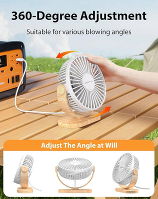 Small Problems Solved USB desk fan with three speeds, compact and silent for personal desktop cooling.