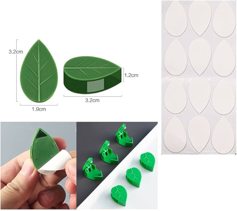 Problems Solved 30-piece plant climbing wall fixture clips, self-adhesive invisible plant fixer clips on a white background