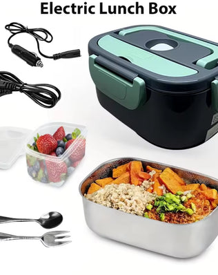 Portable Electric Lunch Box  Stainless Steel Heated Food Container - Problems Solved