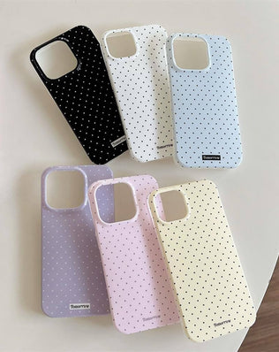 Problems Solved Reownest iPhone 13/14 case with cute polka dot pattern and aesthetic design, showcasing the colorful patterned phone cover.