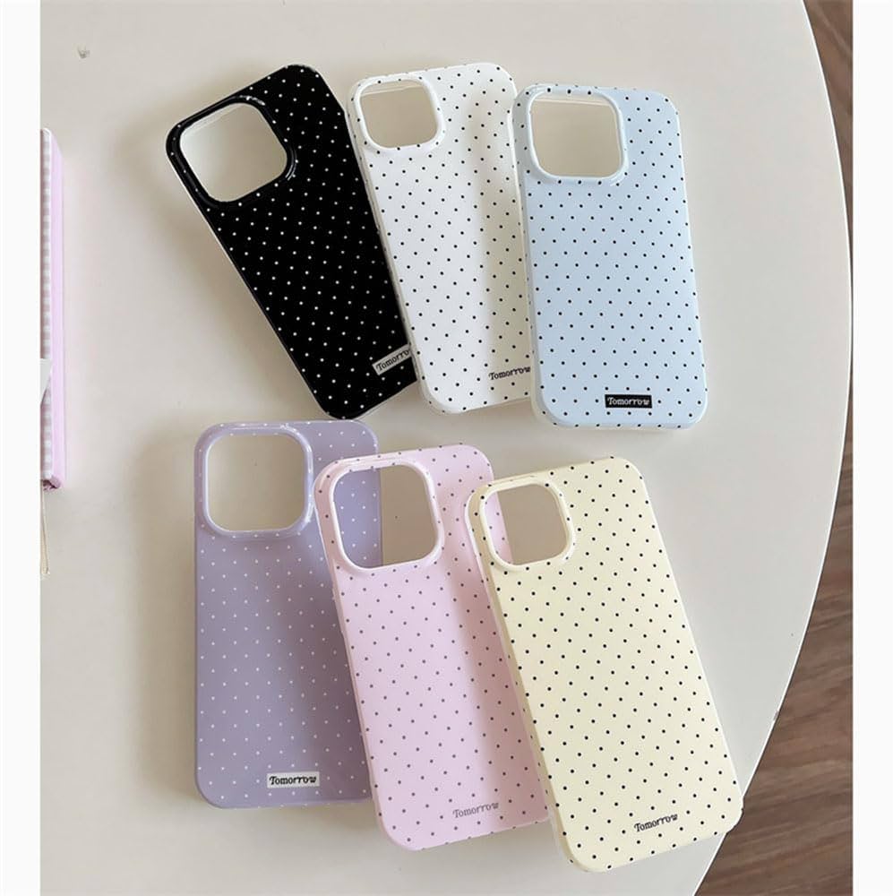 Problems Solved Reownest iPhone 13/14 case with cute polka dot pattern and aesthetic design, showcasing the colorful patterned phone cover.