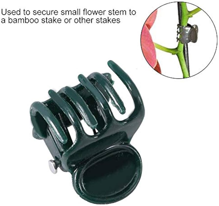 Set of 100 Problems Solved plant support clips for garden flowers and stems, made of durable plastic for garden plant support.