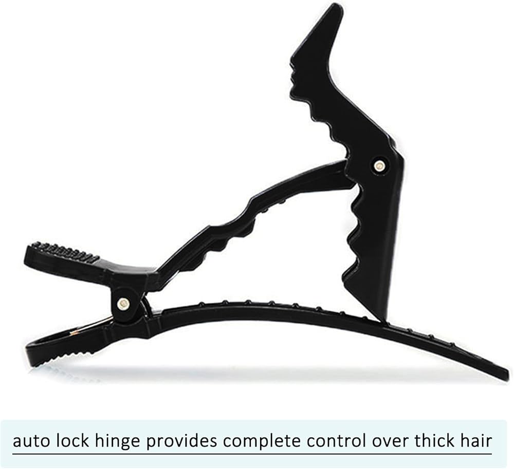 Problems Solved crocodile hair clips barrette for sectioning and styling, showing 10 professional hair sectioning clamps.