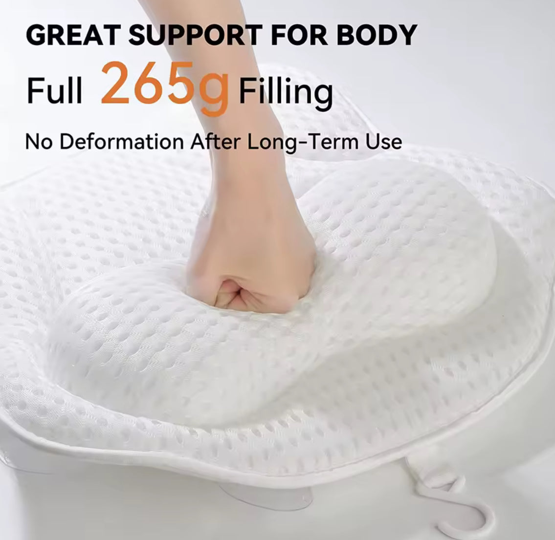 Bathtub Pillow for Neck & Back Support with Strong Suction - Problems Solved