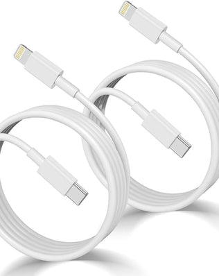 Problems Solved USB C to Lightning cables, 1M, Apple MFi certified, two-pack for fast iPhone charging and data transfer.