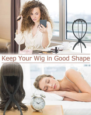 Two Problems Solved wig stands for short wigs, realistic mannequin heads for styling and display, set of two.