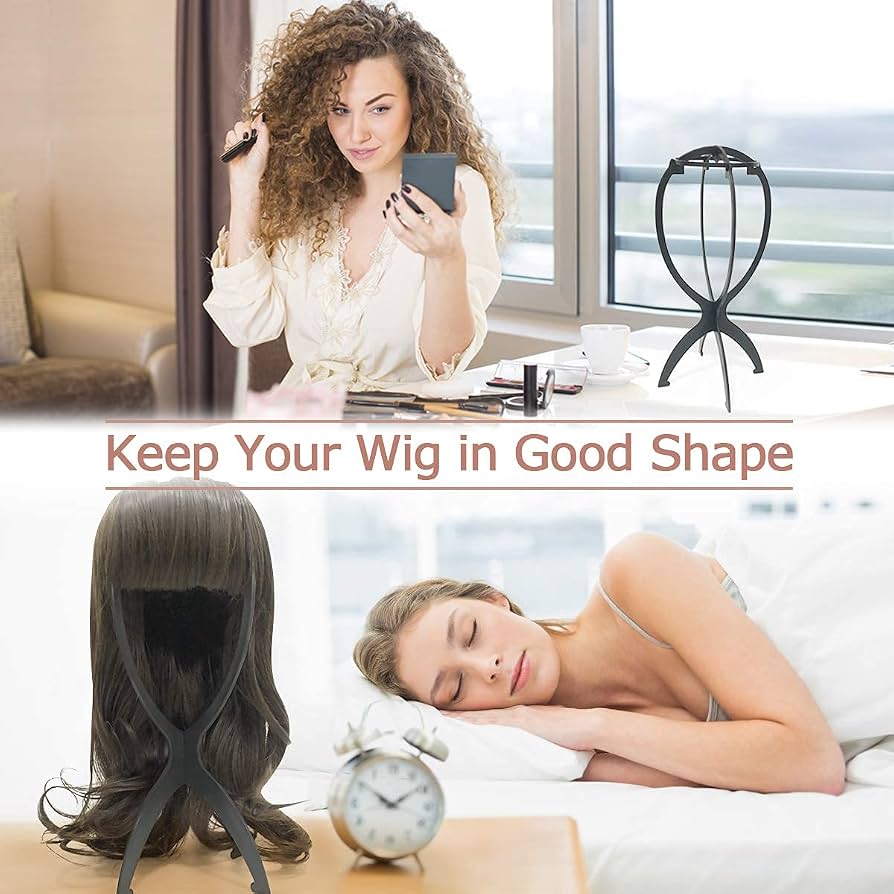 Two Problems Solved wig stands for short wigs, realistic mannequin heads for styling and display, set of two.