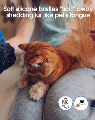 2 Grooming Gloves, Hair Remover for Dogs and Cats, Massaging and Soft