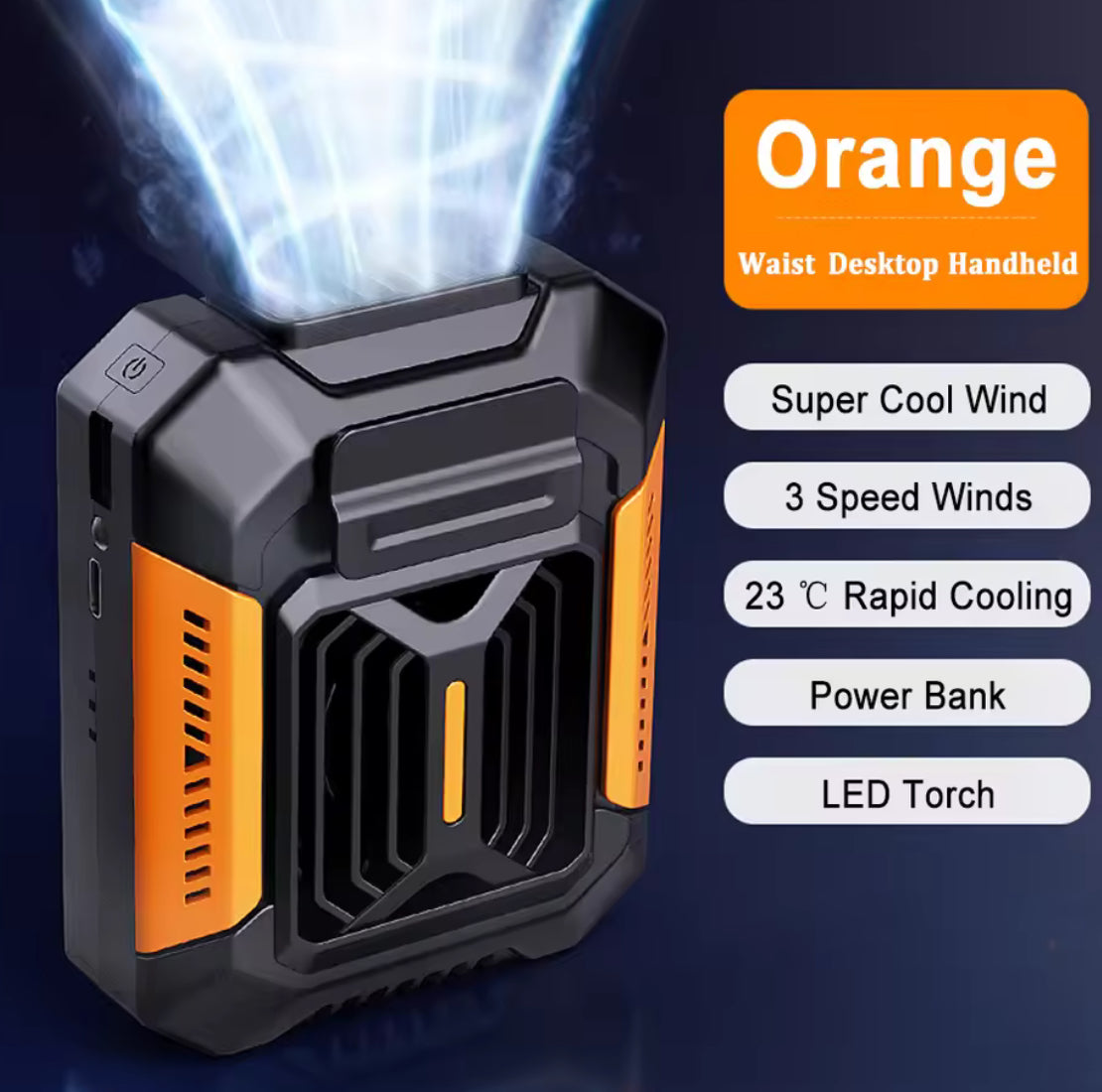 Portable Rechargeable Waist & Neck Fan with Light and Power Bank - Problems Solved