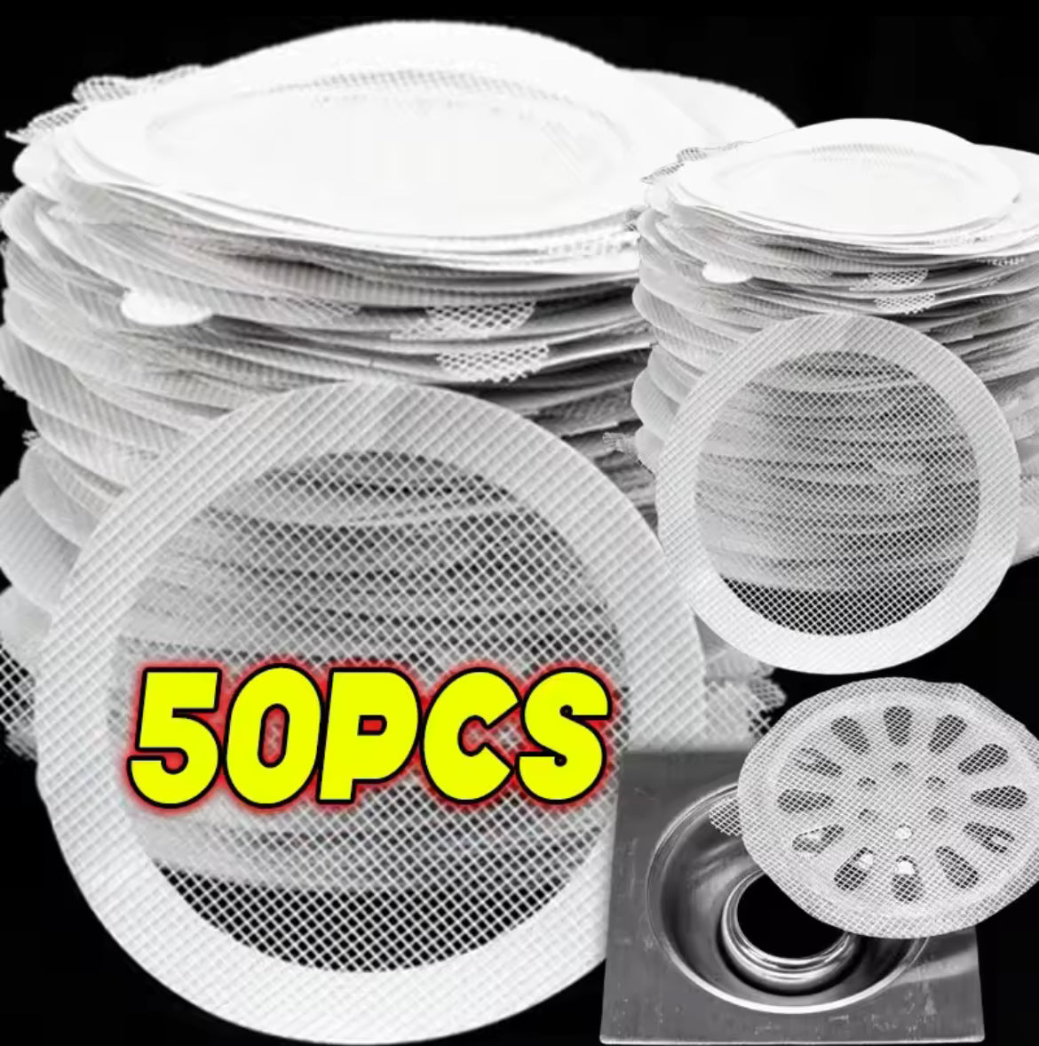 5/50PCS Disposable Floor Drain Sticker Anti-blocking Filter Screen Hair Catcher Drain Stopper - Problems Solved