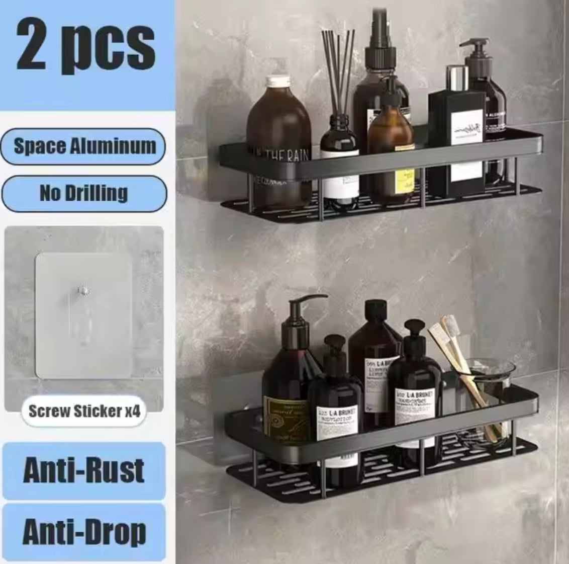Bathroom Shelf for Shower & Toilet Storage - Problems Solved