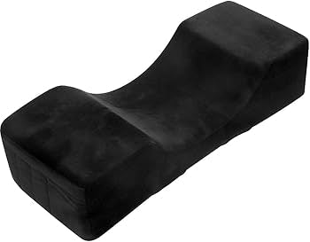 Black velvet eyelash extension pillow by Problems Solved, featuring memory foam for comfortable neck support in beauty salons.