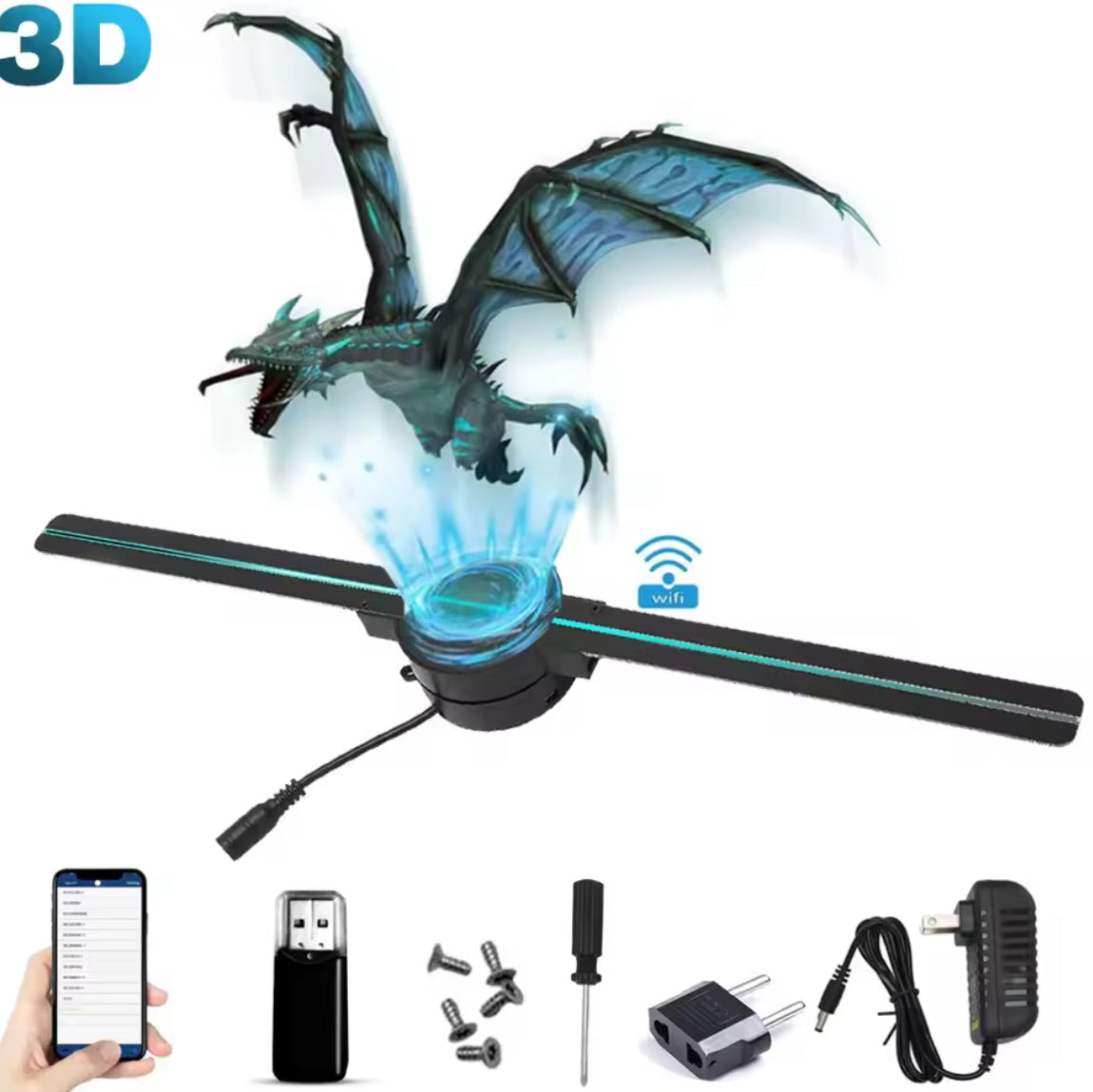 3D Hologram Fan 16.5in 2000x224 WiFi 3D Projector - Problems Solved