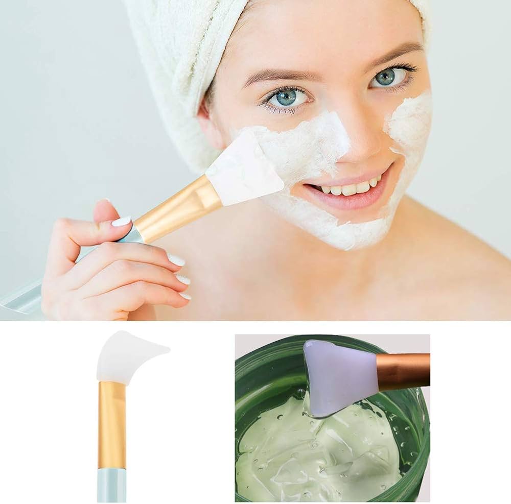 Set of three silicone face mask makeup brushes from Problems Solved, ideal for applying facial masks and skincare products.
