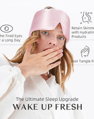 Mulberry silk sleep mask for women and men, soft and luxurious eye mask by Problems Solved for comfortable sleep.