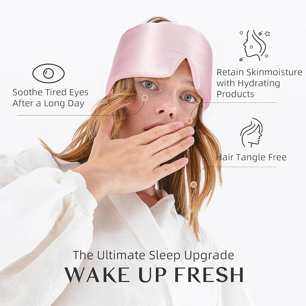 Mulberry silk sleep mask for women and men, soft and luxurious eye mask by Problems Solved for comfortable sleep.