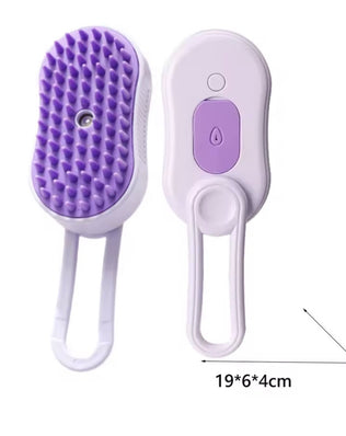 Rechargeable 3-in-1 multifunctional cat grooming brush by Problems Solved, featuring a sleek design and multiple grooming tools.