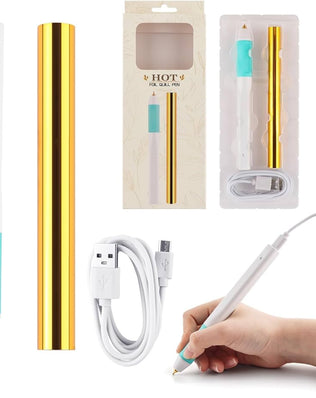 Problems Solved hot foil pens and roll set for card making, craft, scrapbooking, featuring shiny metallic foil and drawing tips.