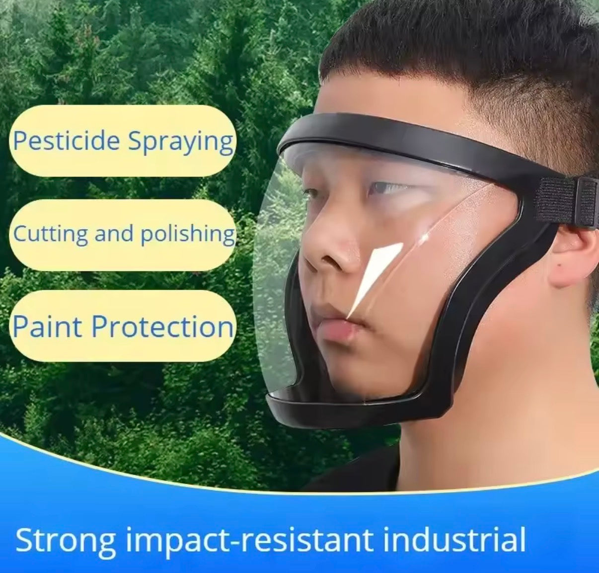Problems Solved outdoor anti-fog dust protection splash mask for sports riding, featuring a breathable face cover with adjustable straps.
