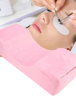 Problems Solved eyelash extension pillow made of memory foam, designed for comfortable eyelash application in beauty salons.