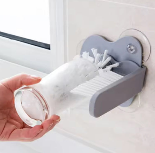 2-in-1 Suction Cup Glass & Bottle Scrubber for Sink - Problems Solved