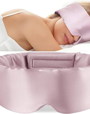 Mulberry silk sleep mask for women and men by Problems Solved, soft, smooth eye mask for restful sleep.