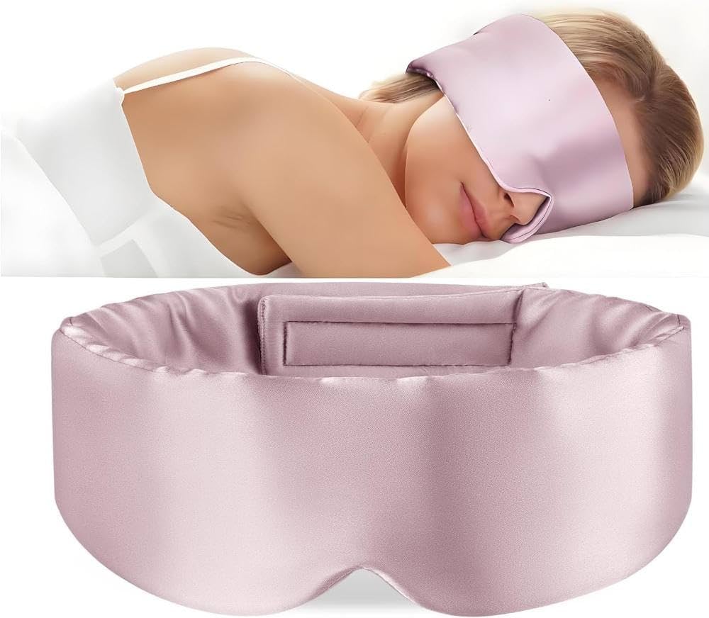 Mulberry silk sleep mask for women and men by Problems Solved, soft, smooth eye mask for restful sleep.