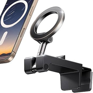 Problems Solved airplane phone holder with MagSafe magnetic attachment, designed for convenient plane travel and hands-free phone use.
