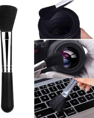 Problems Solved washable blinds air conditioning shutter brush with multiple cleaning functions, shown in use on window blinds.
