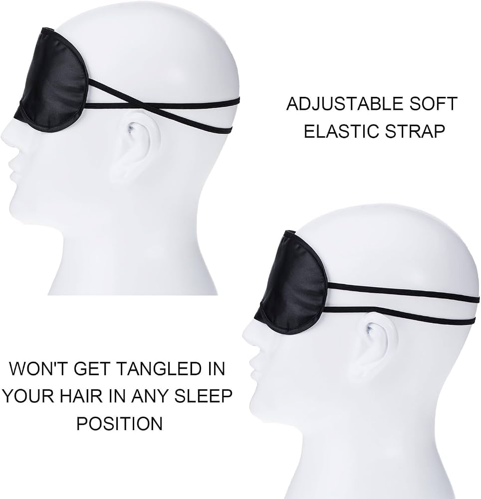 Problems Solved pack of 10 sleep eye masks with nose cushions, travel eye visors, and soft blanket covers for restful sleep.