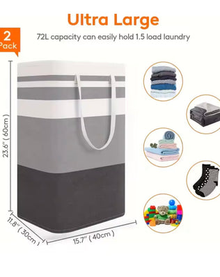 Problems Solved extra large waterproof laundry hamper with foldable design and extended handle, suitable for easy laundry transport.