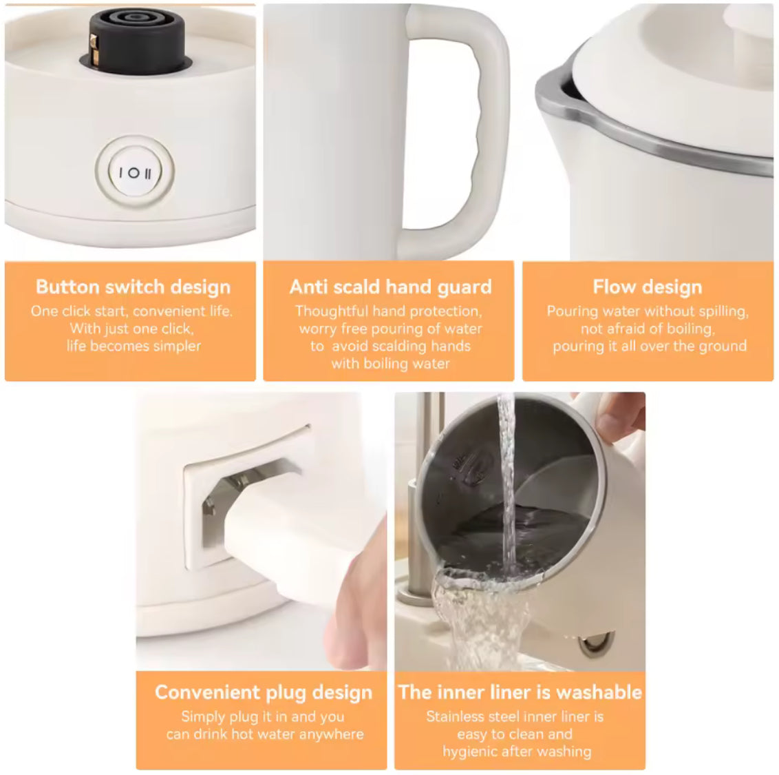 Electric Kettle Portable Travel Fast Boiling Tea Coffee Kettle - Problems Solved
