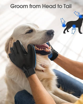 2 Grooming Gloves, Hair Remover for Dogs and Cats, Massaging and Soft