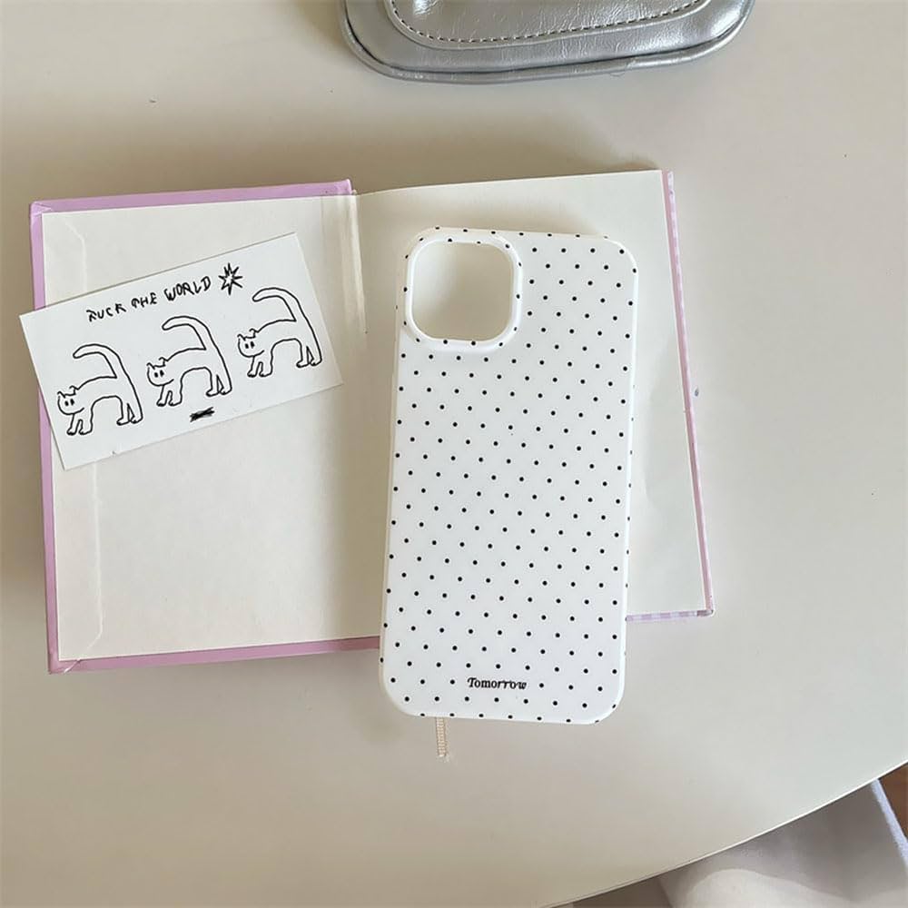 Problems Solved Reownest iPhone 13/14 case with cute polka dot pattern and aesthetic design, showing the protective phone cover.