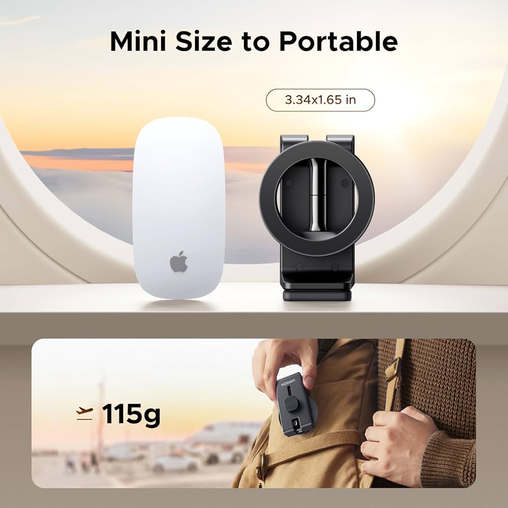 Problems Solved airplane phone holder with MagSafe magnetic attachment for travel, designed to secure smartphones during flights.