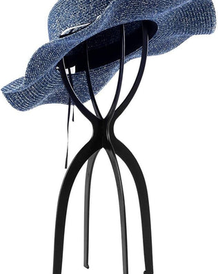 Black tall wig stand head, 3-pack, Problems Solved brand, display and store wigs securely on this adjustable wig holder stand.