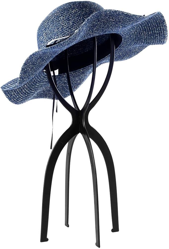 Black tall wig stand head, 3-pack, Problems Solved brand, display and store wigs securely on this adjustable wig holder stand.