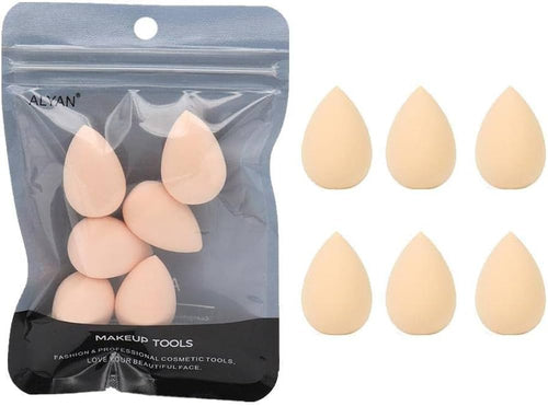 Problems Solved 6-pack mini makeup sponge set with small beauty blenders for foundation and powder application.