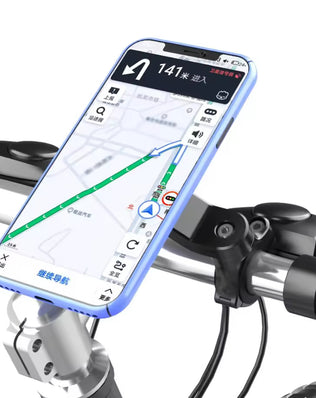 Problems Solved motorcycle bike phone holder stand with adjustable support, securely holding a smartphone during rides.